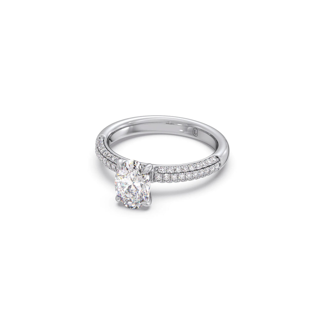 Oval Diamond Pavé Engagement Ring