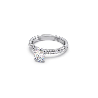 Oval Diamond Pavé Engagement Ring