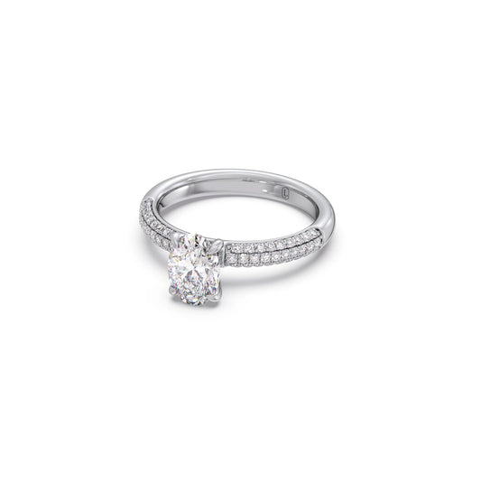 Oval Diamond Pavé Engagement Ring