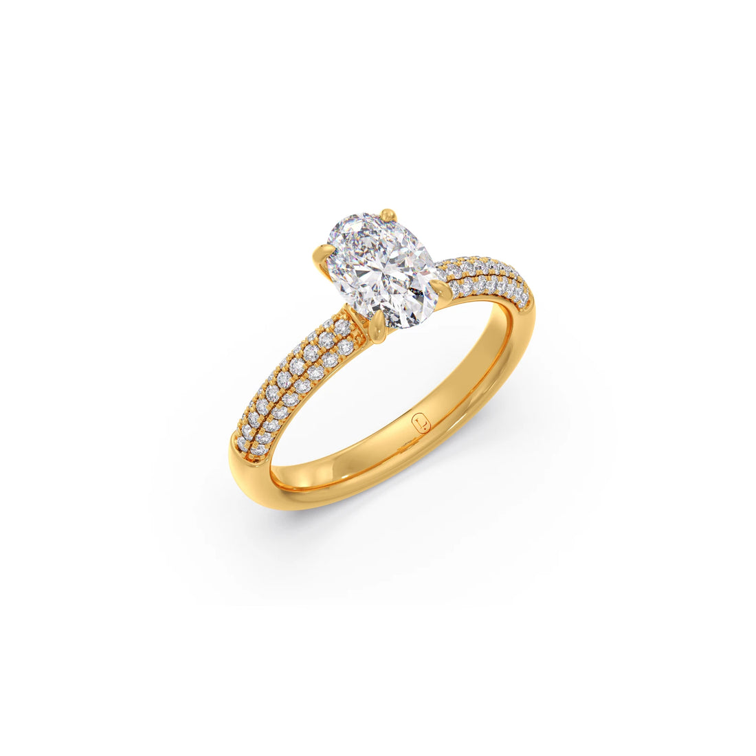Oval Diamond Pavé Engagement Ring