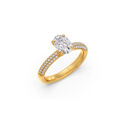 Oval Diamond Pavé Engagement Ring
