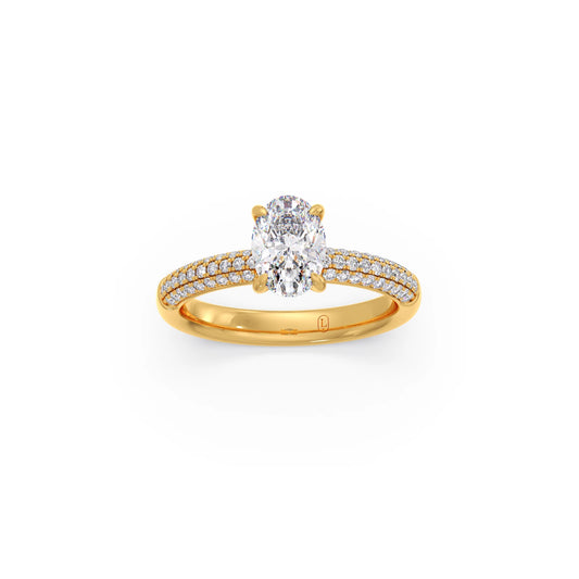 Oval Diamond Pavé Engagement Ring