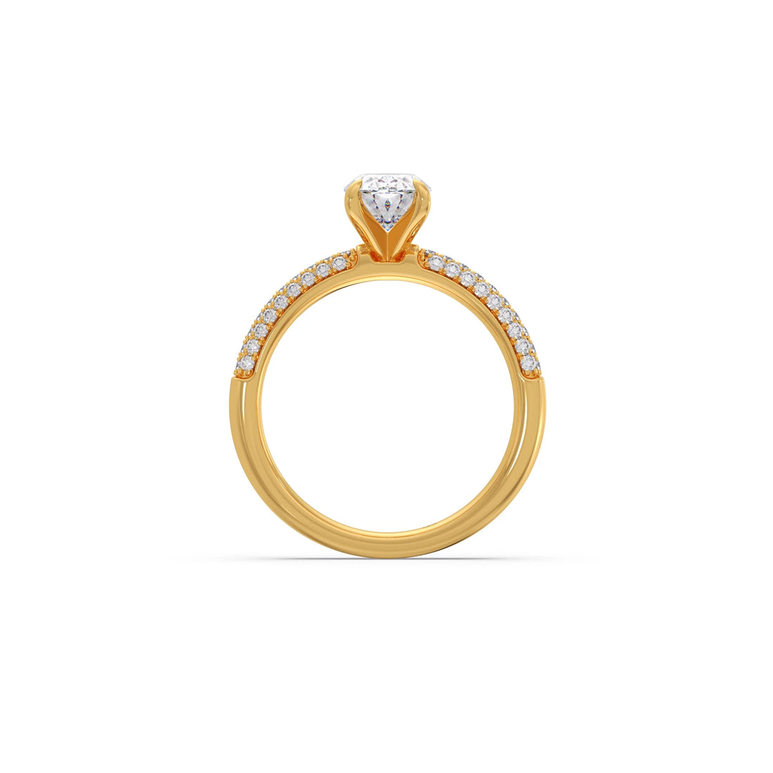 Oval Diamond Pavé Engagement Ring