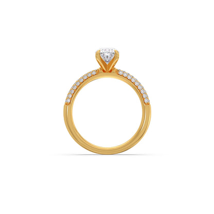 Oval Diamond Pavé Engagement Ring