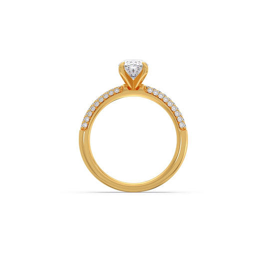 Oval Diamond Pavé Engagement Ring