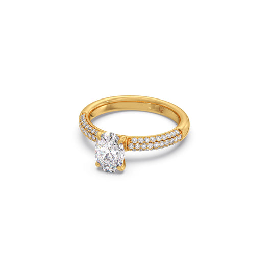 Oval Diamond Pavé Engagement Ring
