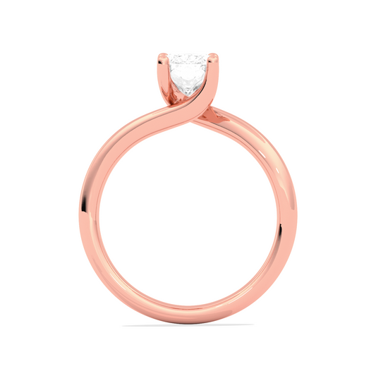 Cushion Cut Twist Solitaire Engagement Ring