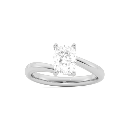 Cushion Cut Twist Solitaire Engagement Ring