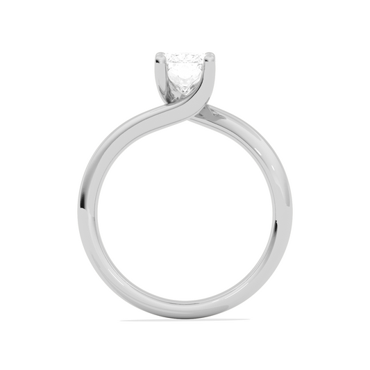 Cushion Cut Twist Solitaire Engagement Ring