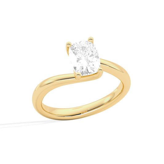 Cushion Cut Twist Solitaire Engagement Ring