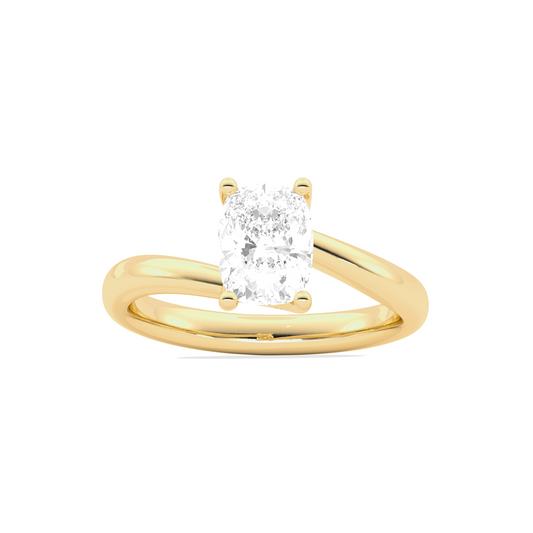 Cushion Cut Twist Solitaire Engagement Ring