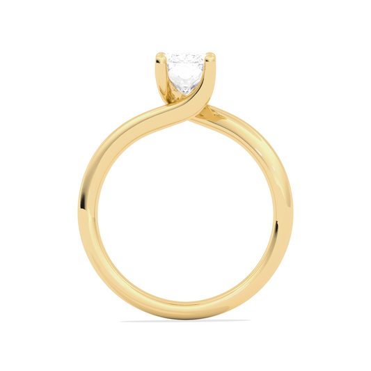 Cushion Cut Twist Solitaire Engagement Ring