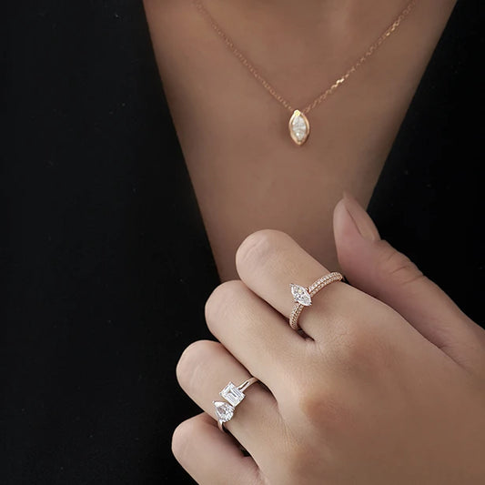 Marquise Solitaire Pave Engagement Ring