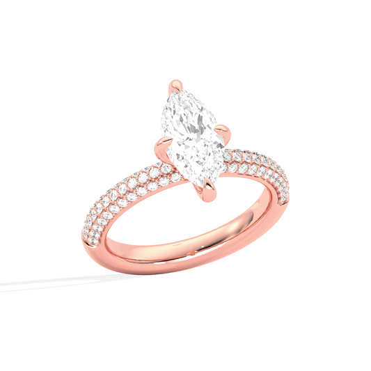 Marquise Solitaire Pave Engagement Ring