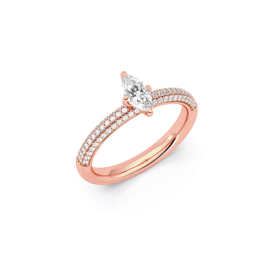 Marquise Solitaire Pave Engagement Ring