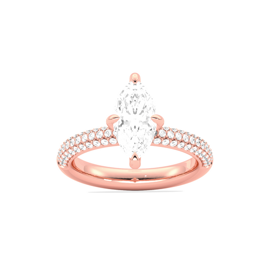Marquise Solitaire Pave Engagement Ring