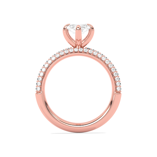 Marquise Solitaire Pave Engagement Ring