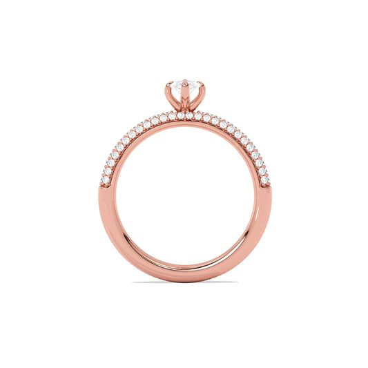 Marquise Solitaire Pave Engagement Ring