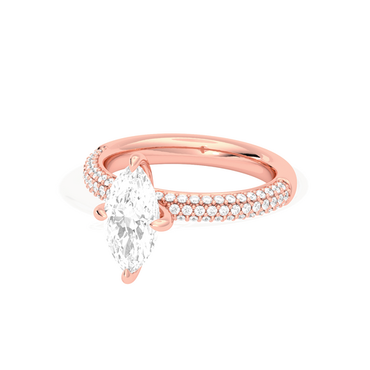 Marquise Solitaire Pave Engagement Ring