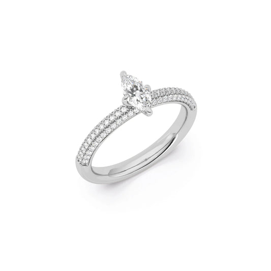 Marquise Solitaire Pave Engagement Ring