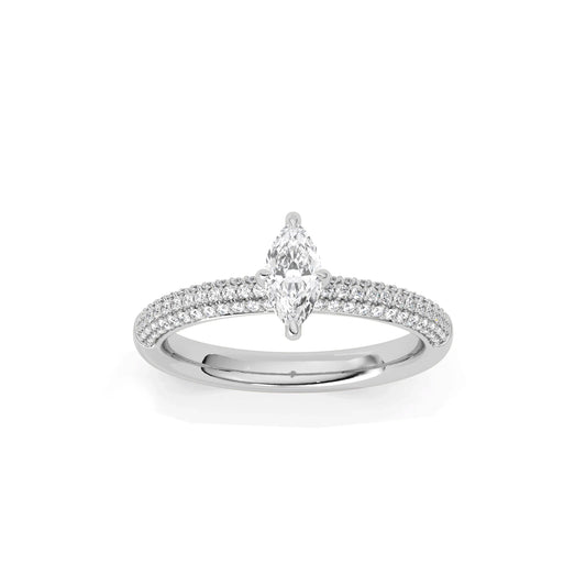Marquise Solitaire Pave Engagement Ring