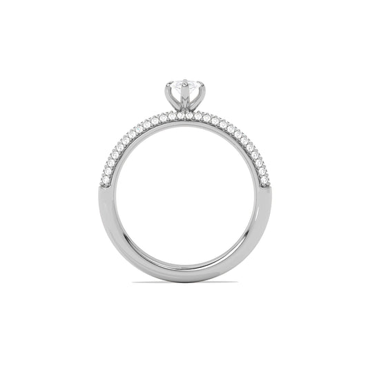 Marquise Solitaire Pave Engagement Ring