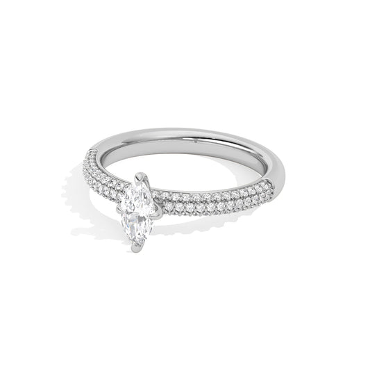 Marquise Solitaire Pave Engagement Ring