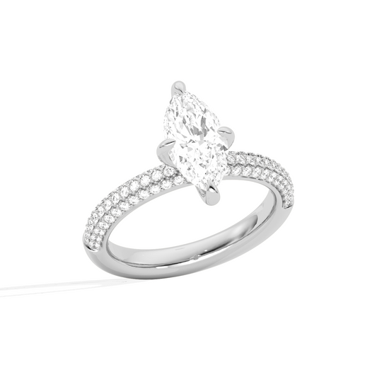 Marquise Solitaire Pave Engagement Ring