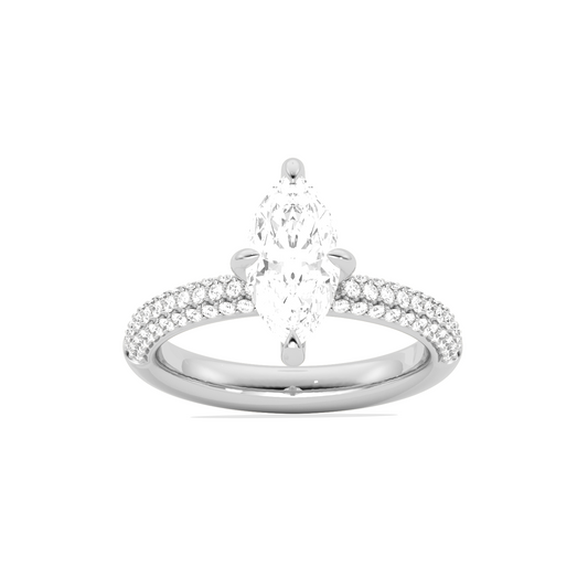 Marquise Solitaire Pave Engagement Ring