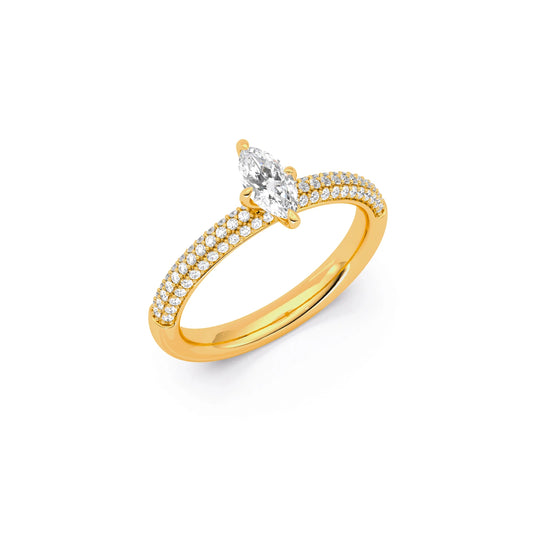 Marquise Solitaire Pave Engagement Ring