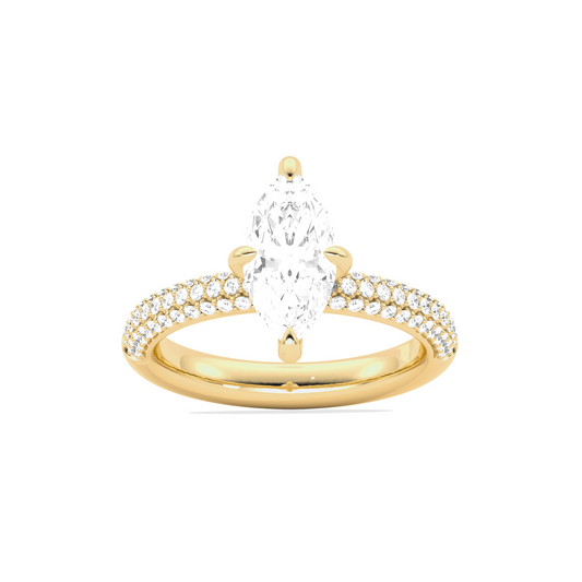 Marquise Solitaire Pave Engagement Ring