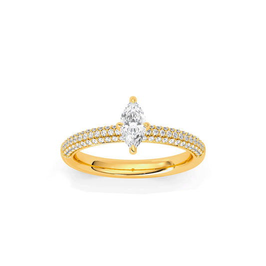 Marquise Solitaire Pave Engagement Ring