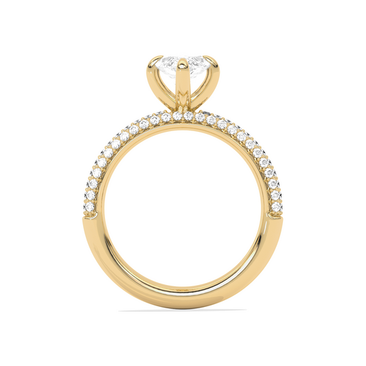 Marquise Solitaire Pave Engagement Ring