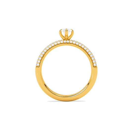 Marquise Solitaire Pave Engagement Ring