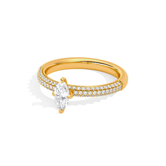 Marquise Solitaire Pave Engagement Ring
