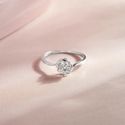 Round Diamond Bypass Solitaire Ring