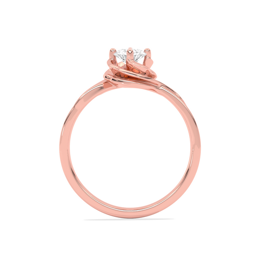 Round Diamond Bypass Solitaire Ring