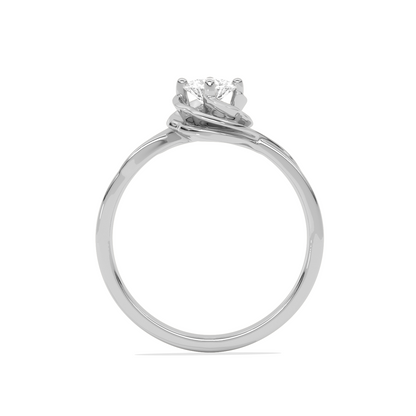 Round Diamond Bypass Solitaire Ring