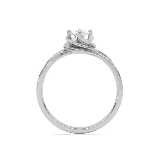 Round Diamond Bypass Solitaire Ring
