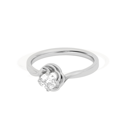 Round Diamond Bypass Solitaire Ring