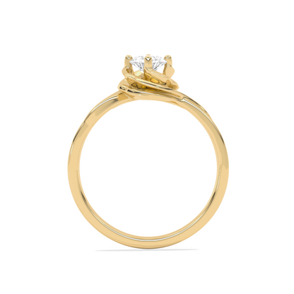 Round Diamond Bypass Solitaire Ring