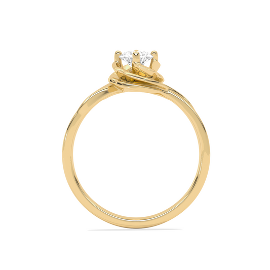 Round Diamond Bypass Solitaire Ring