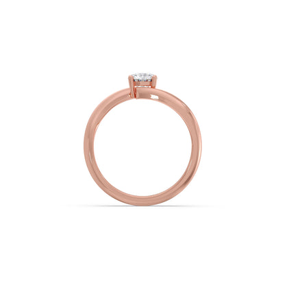 Round-Cut Bypass Solitaire Engagement Ring