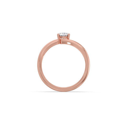 Round-Cut Bypass Solitaire Engagement Ring