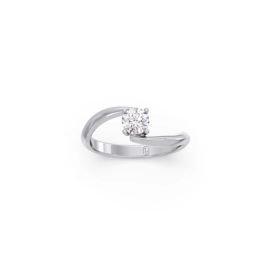 Round-Cut Bypass Solitaire Engagement Ring