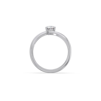 Round-Cut Bypass Solitaire Engagement Ring