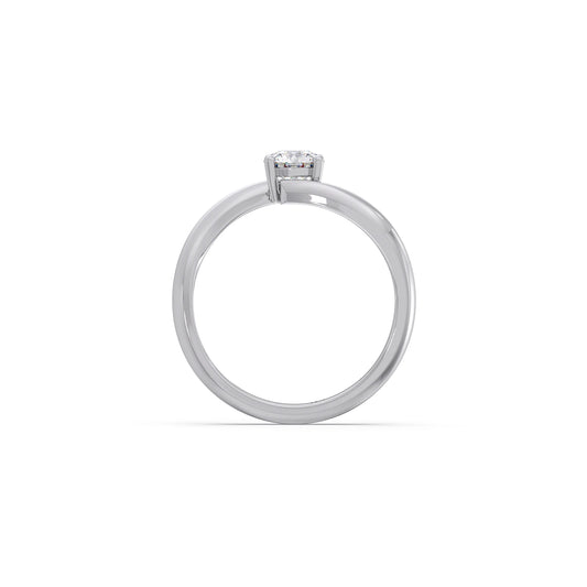 Round-Cut Bypass Solitaire Engagement Ring