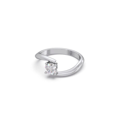 Round-Cut Bypass Solitaire Engagement Ring