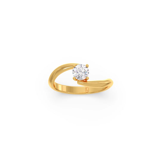 Round-Cut Bypass Solitaire Engagement Ring