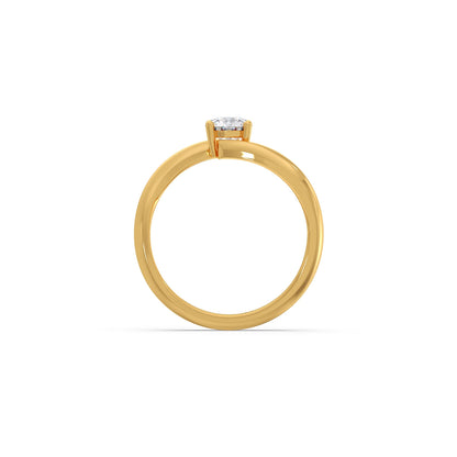 Round-Cut Bypass Solitaire Engagement Ring